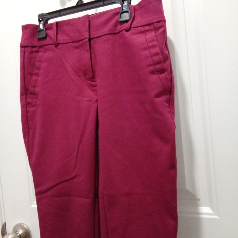 Loft Outlet Size 0 Modern Skinny Leg Ankle Cropped Fushia Pink Dress Pants